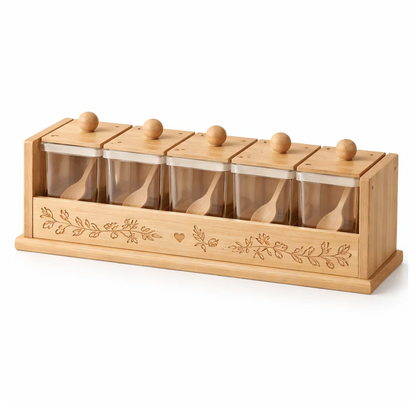 5-Jar Kitchen Seasoning Box Set