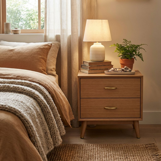 Mid-Century Modern 2-Drawer Nightstand