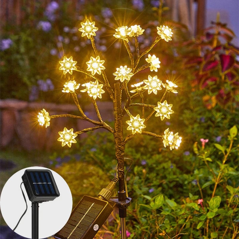 🌸Outdoor Waterproof Cherry Blossom  Multicolor Solar Garden Lights
