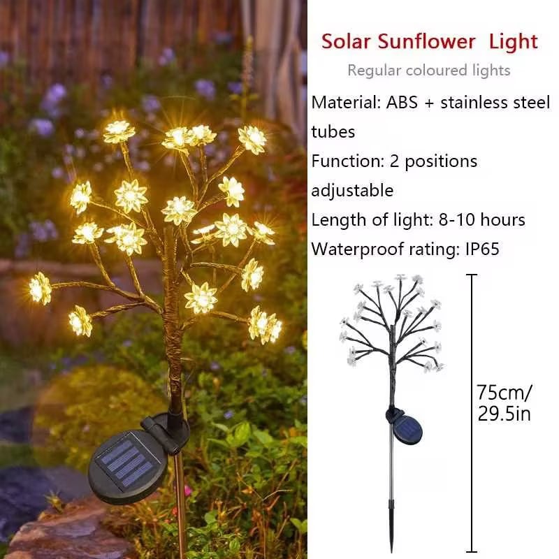 🌸Outdoor Waterproof Cherry Blossom  Multicolor Solar Garden Lights