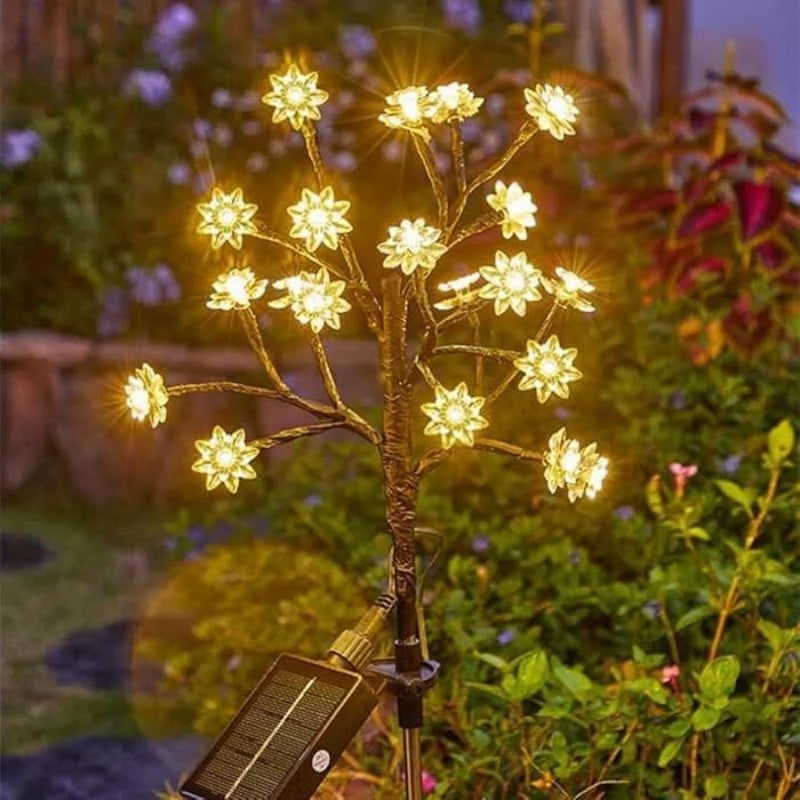 🌸Outdoor Waterproof Cherry Blossom  Multicolor Solar Garden Lights