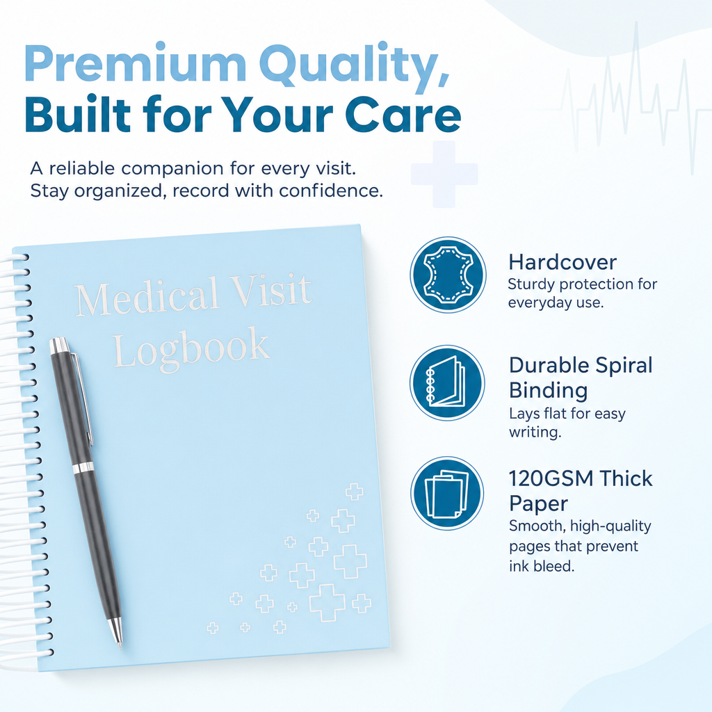 🩺❤️Doctor-Approved Medical Visit Logbook Your Essential Medical Planner & Health Companion